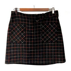 Anna Sui plaid skirt size 8 - black